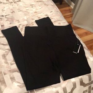 Thick black tummy control leggings